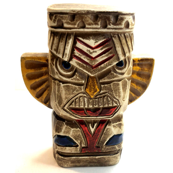 Other - Vintage 6" Ceramic Angry Tiki God Totem Pole Bank Hawaiian Polynesian Aloha